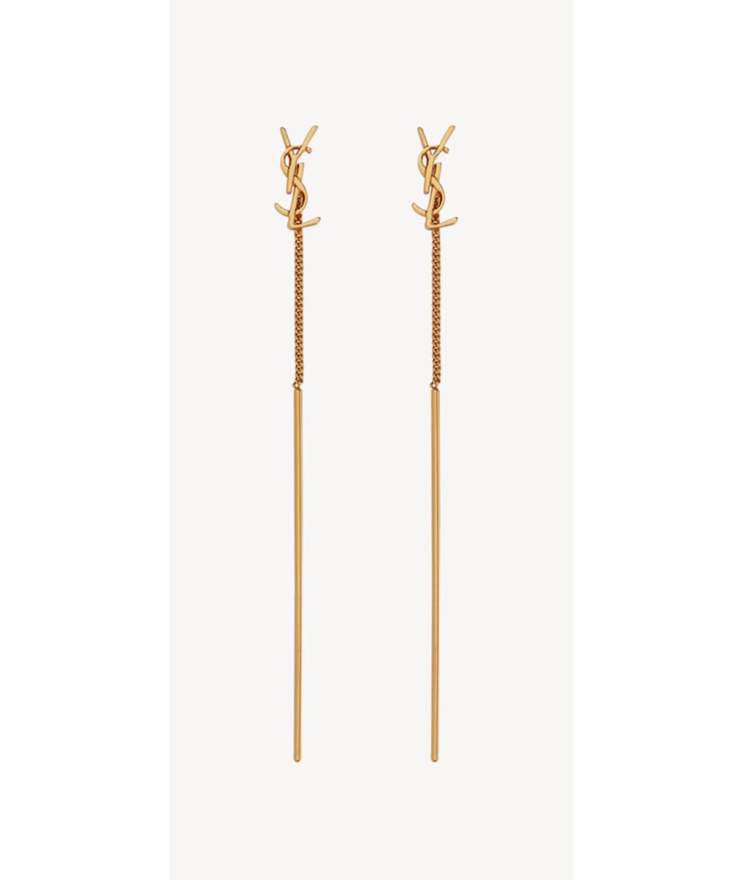 SAINT LAURENT Золотые металлические серьги, фото 4
