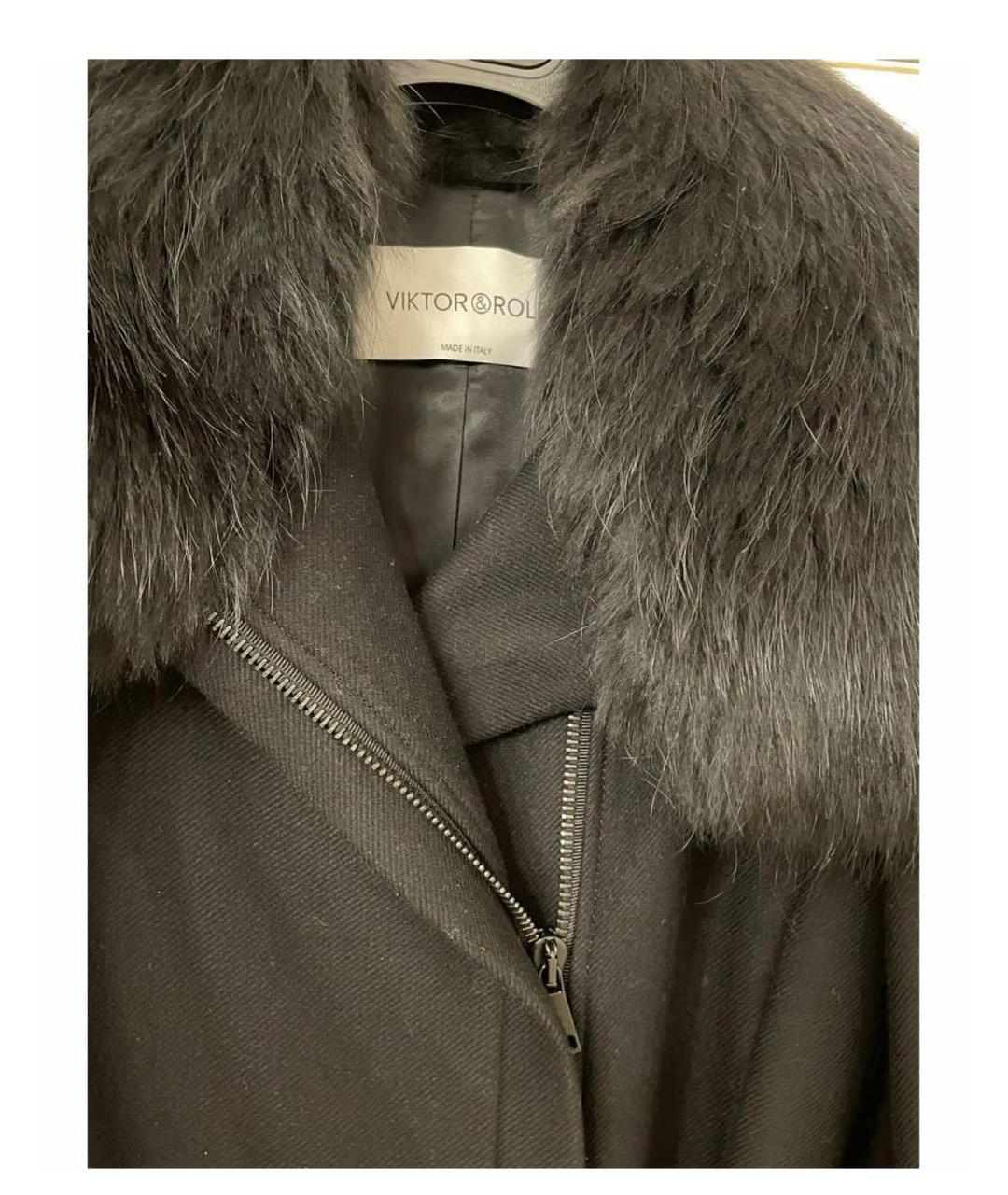 VICTOR AND ROLF Черное пальто, фото 3