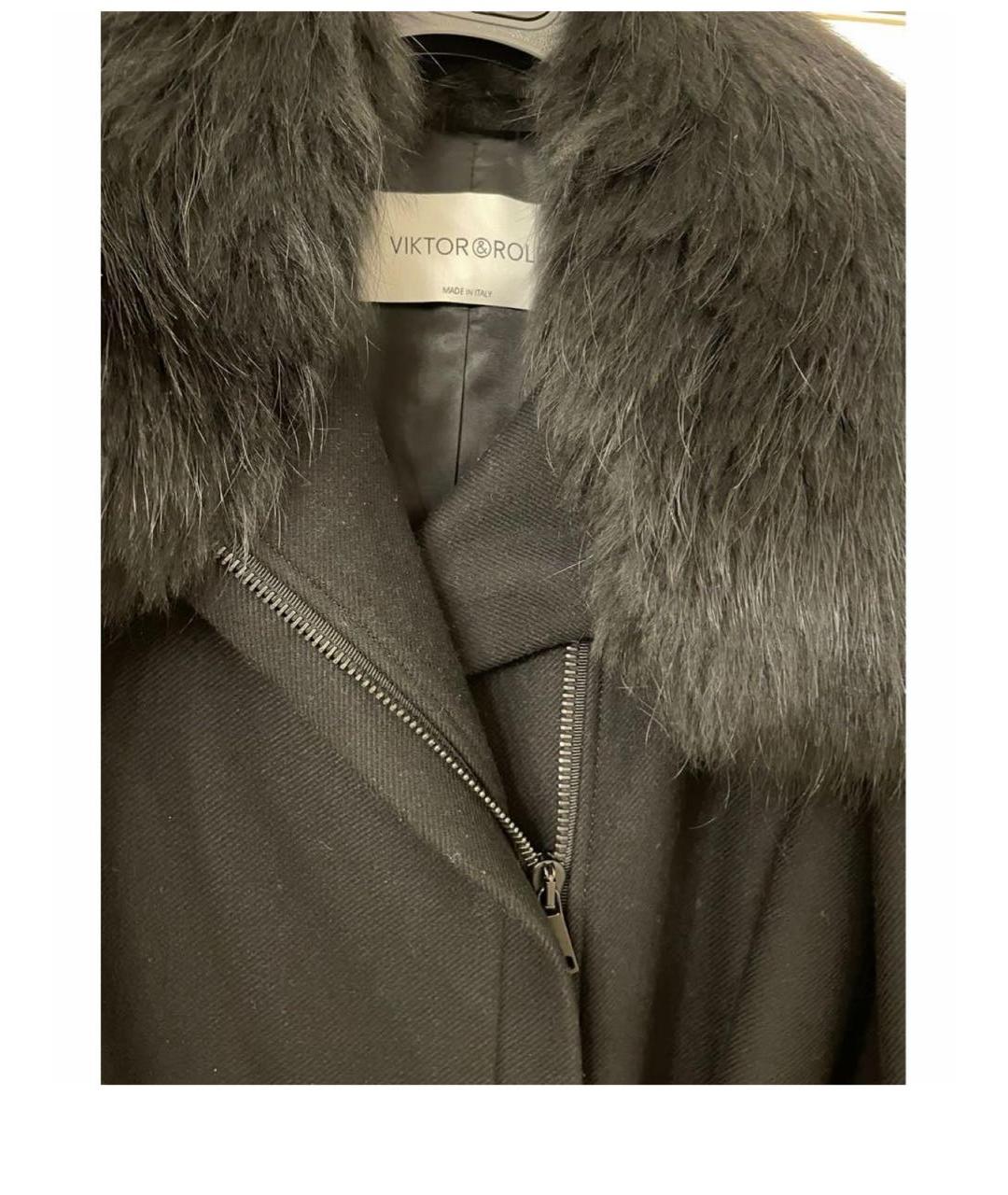 VICTOR AND ROLF Черное пальто, фото 4