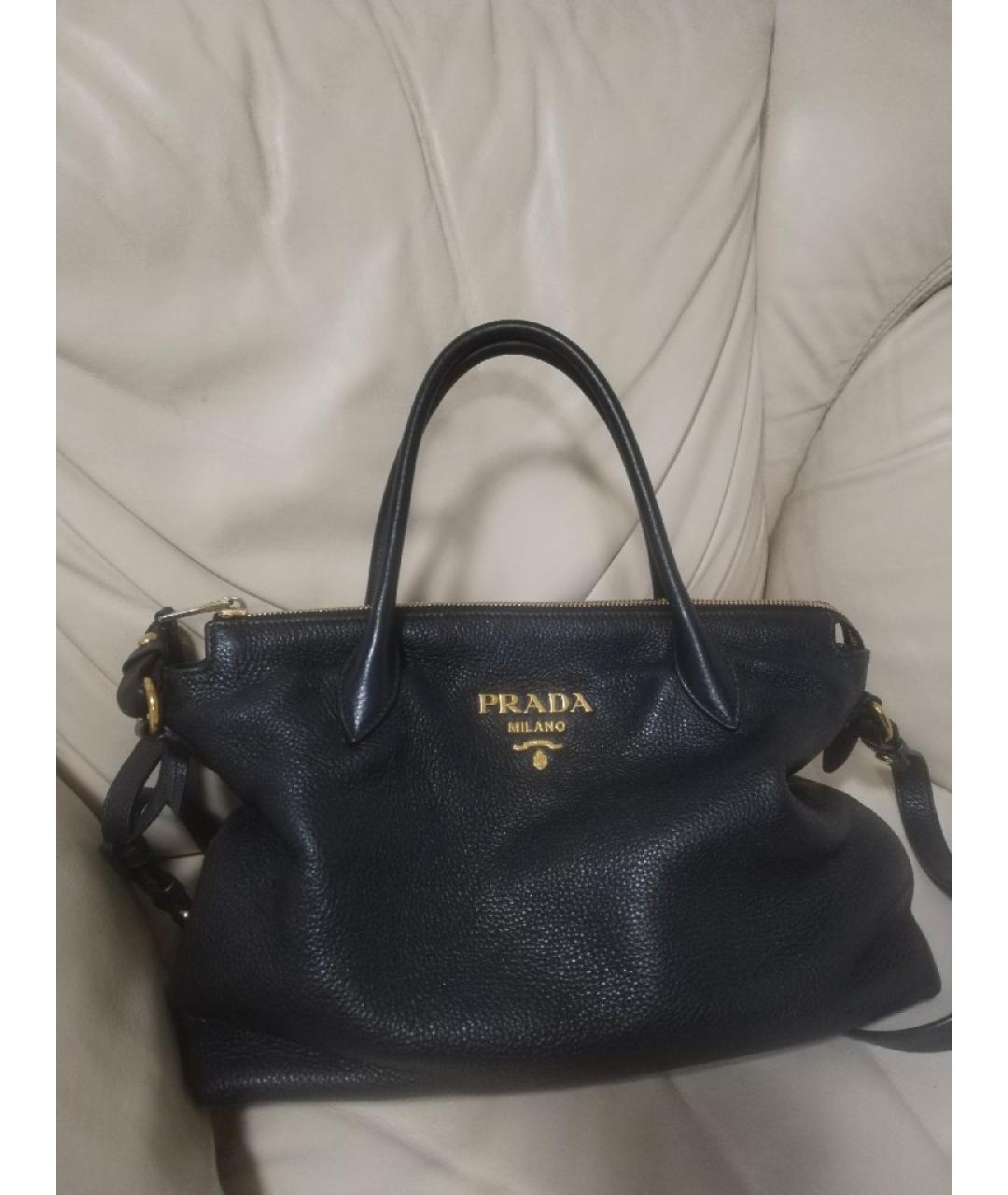 PRADA Черная кожаная сумка через плечо, фото 3