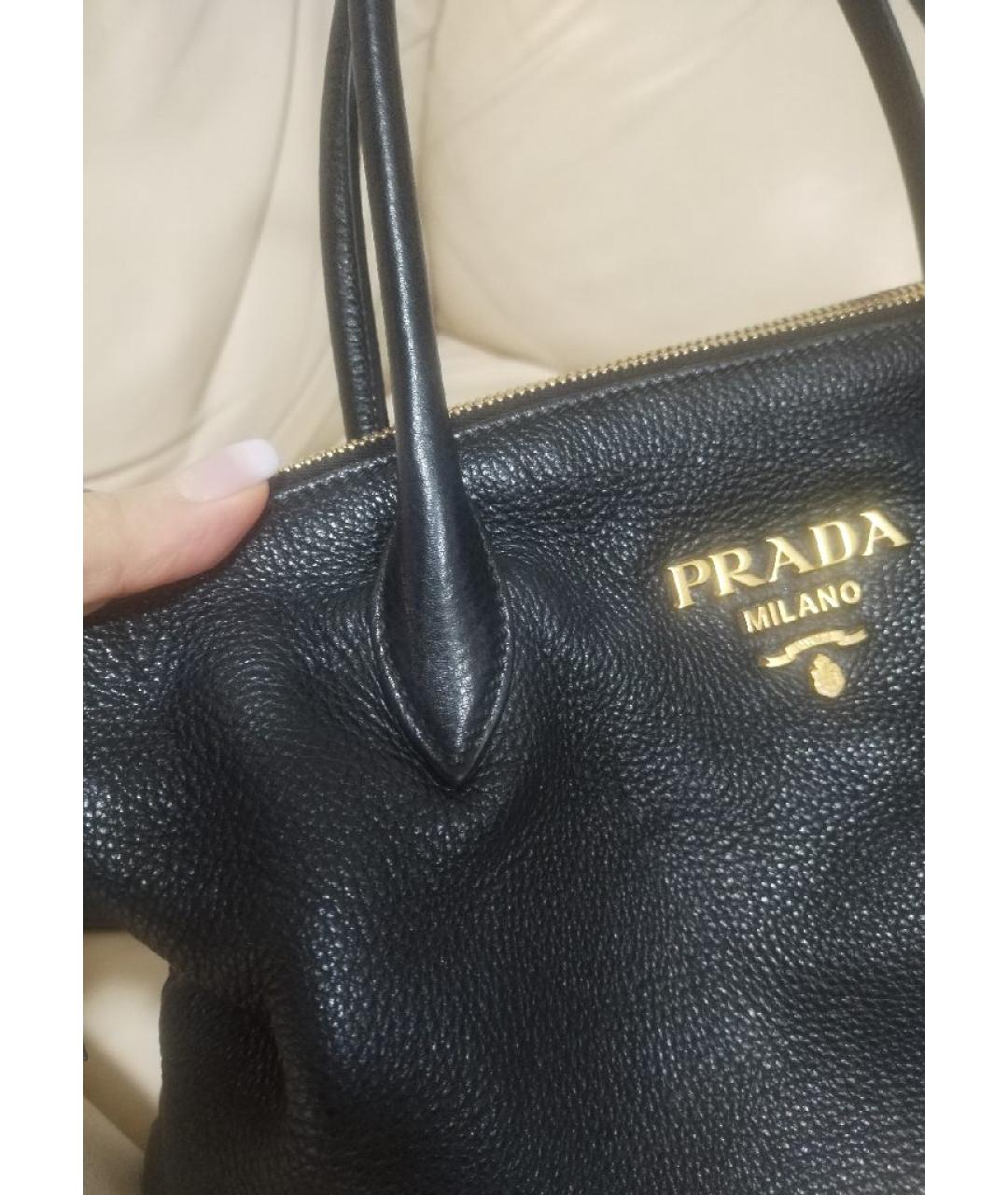 PRADA Черная кожаная сумка через плечо, фото 7