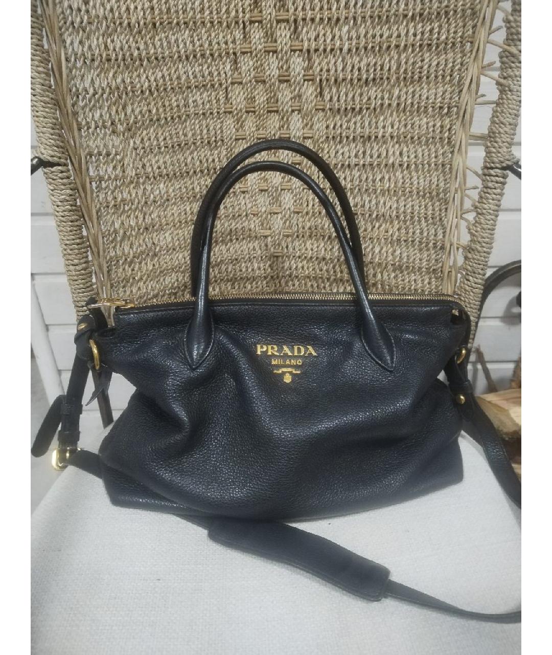 PRADA Черная кожаная сумка через плечо, фото 10