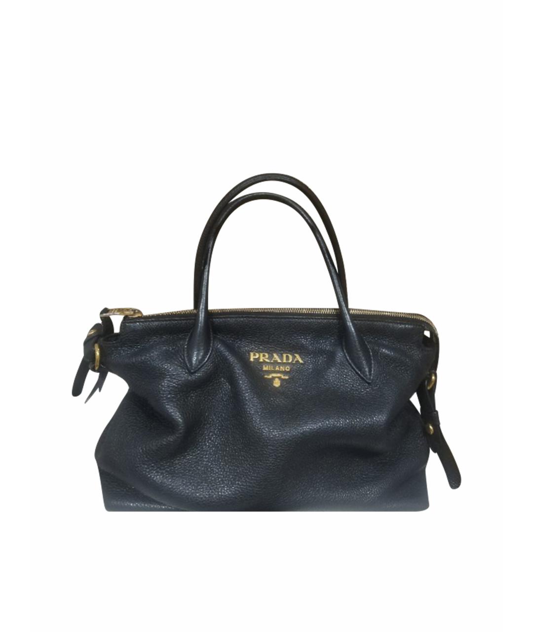 PRADA Черная кожаная сумка через плечо, фото 1