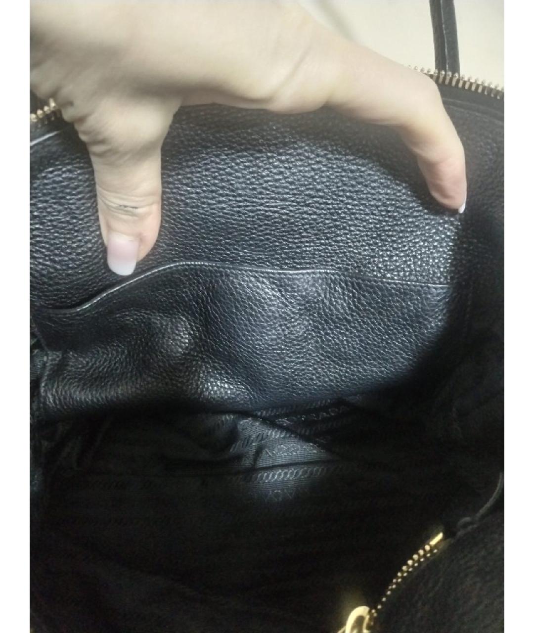 PRADA Черная кожаная сумка через плечо, фото 9