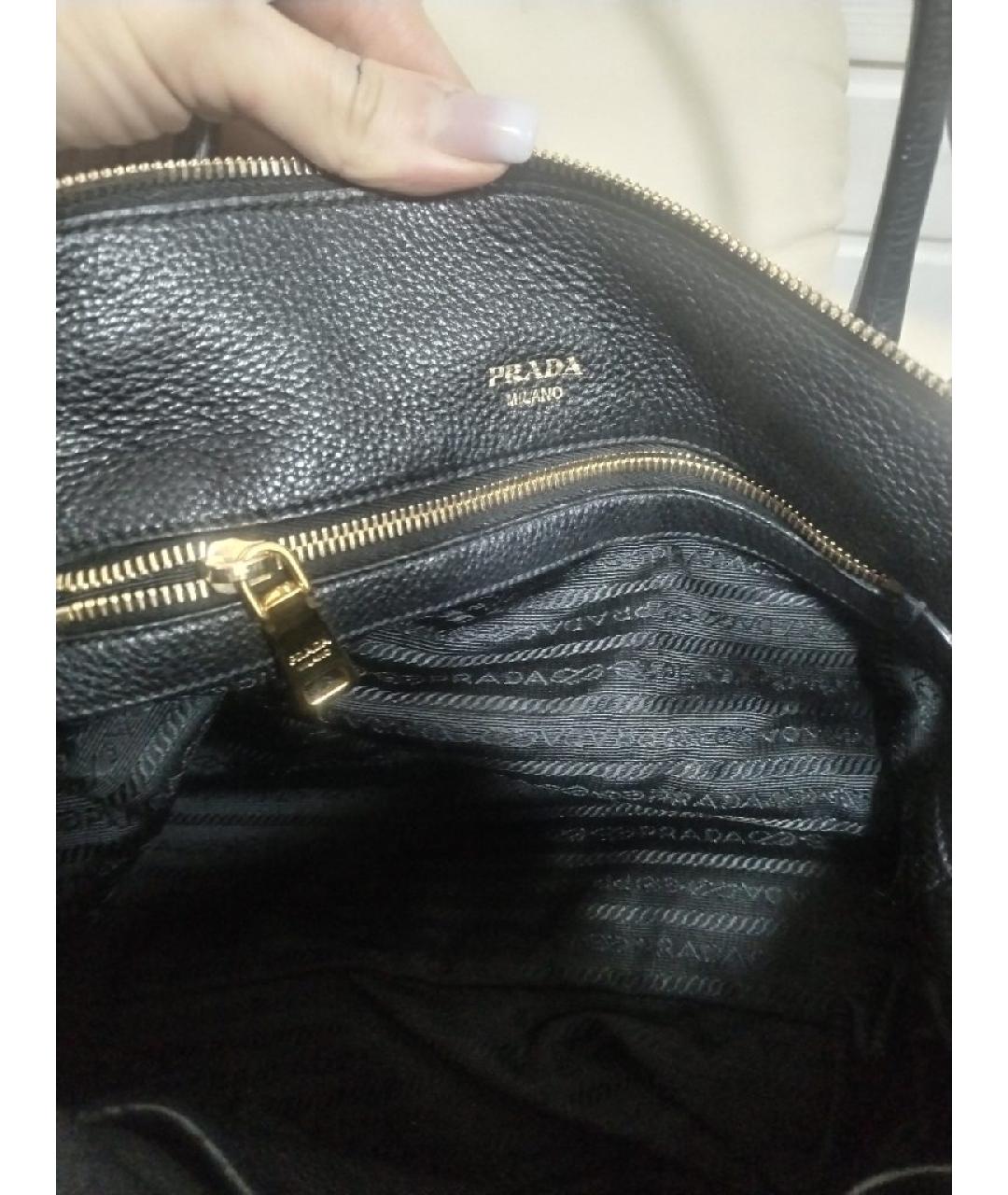 PRADA Черная кожаная сумка через плечо, фото 8