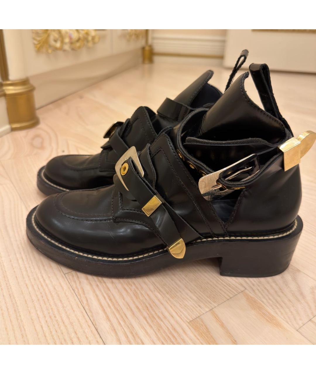 BALENCIAGA Черные кожаные ботинки, фото 6