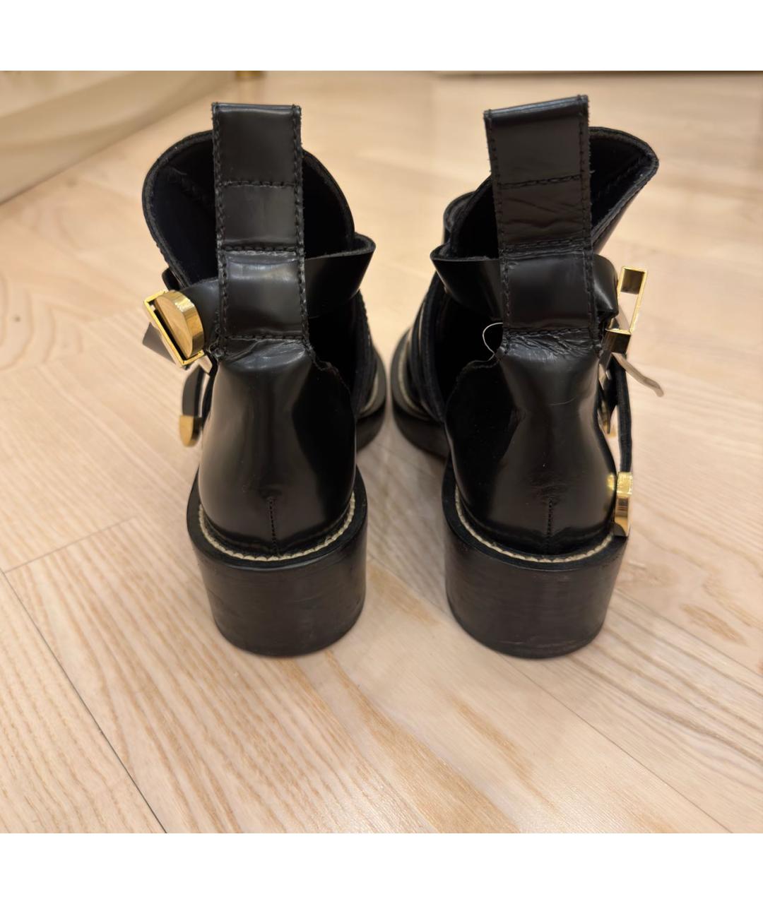 BALENCIAGA Черные кожаные ботинки, фото 3