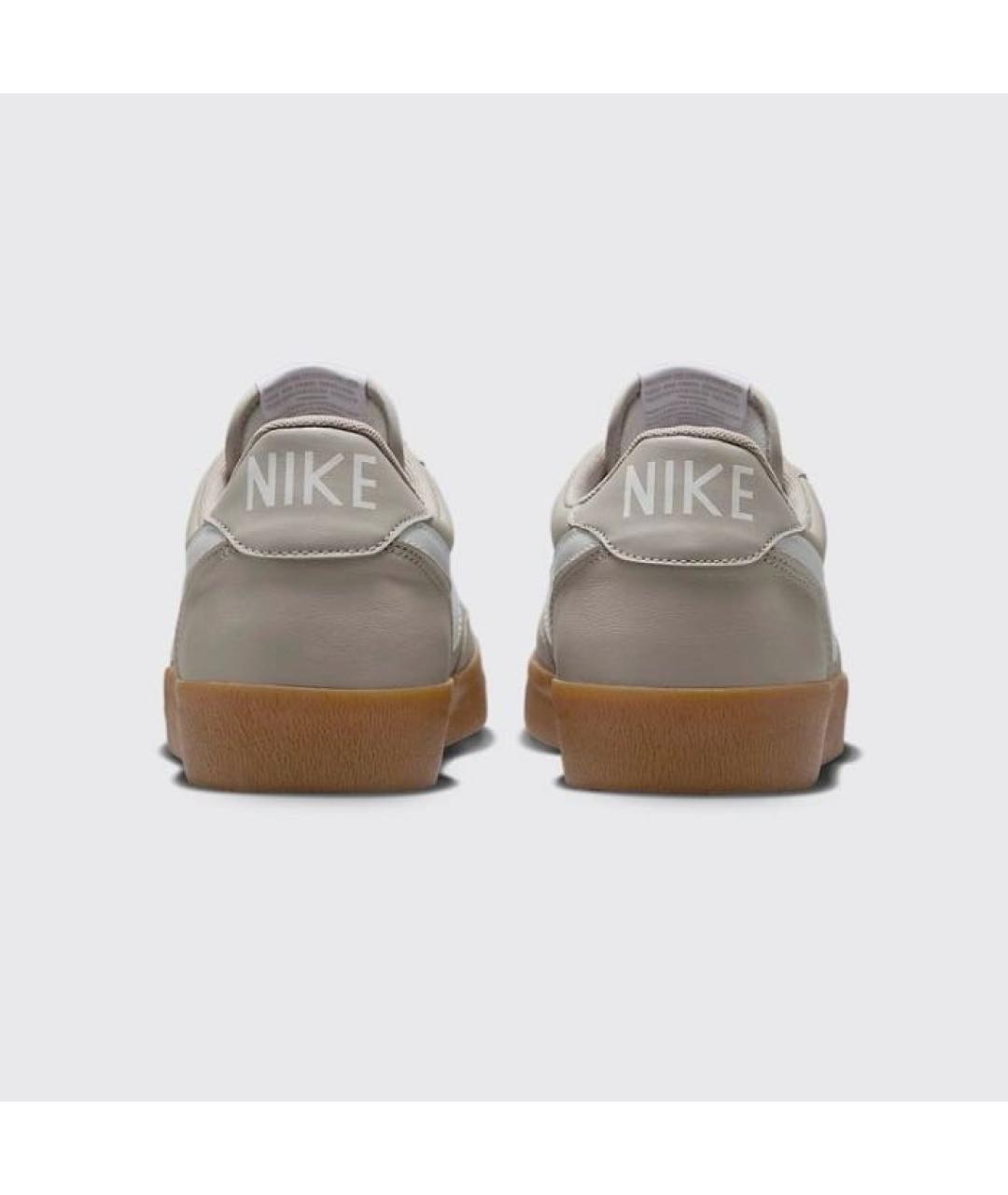 NIKE Серые кожаные низкие кроссовки / кеды, фото 3