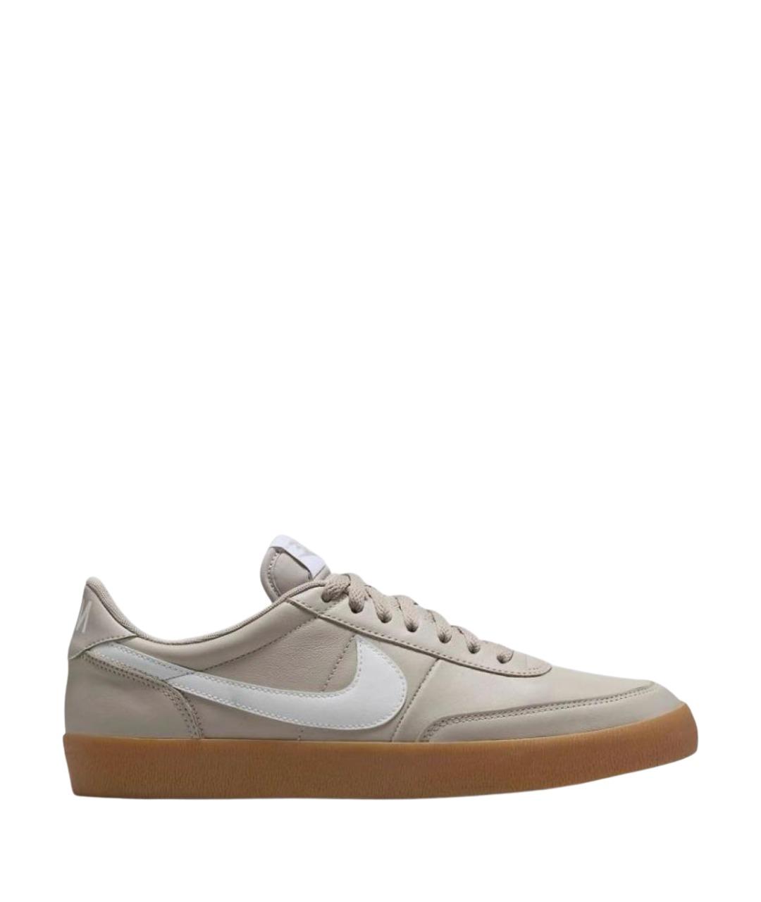 NIKE Серые кожаные низкие кроссовки / кеды, фото 1