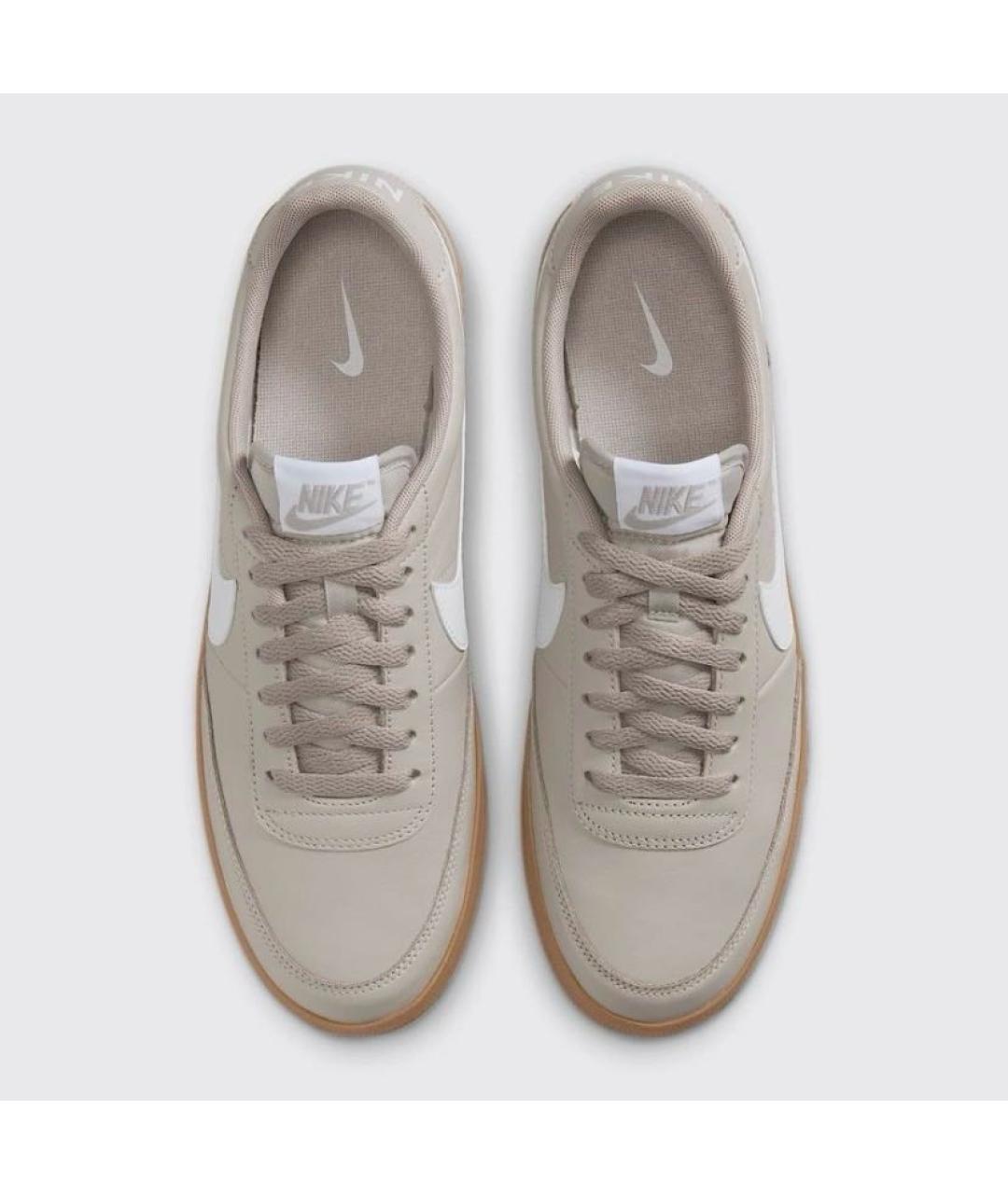 NIKE Серые кожаные низкие кроссовки / кеды, фото 2