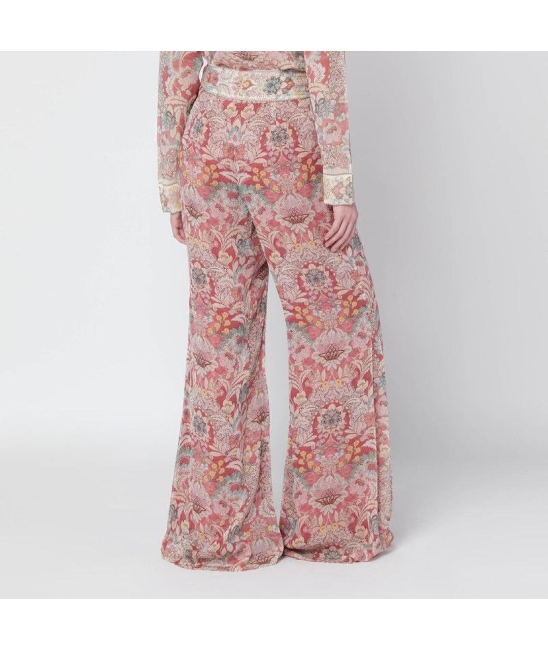 ZIMMERMANN Красные вискозные прямые брюки, фото 2