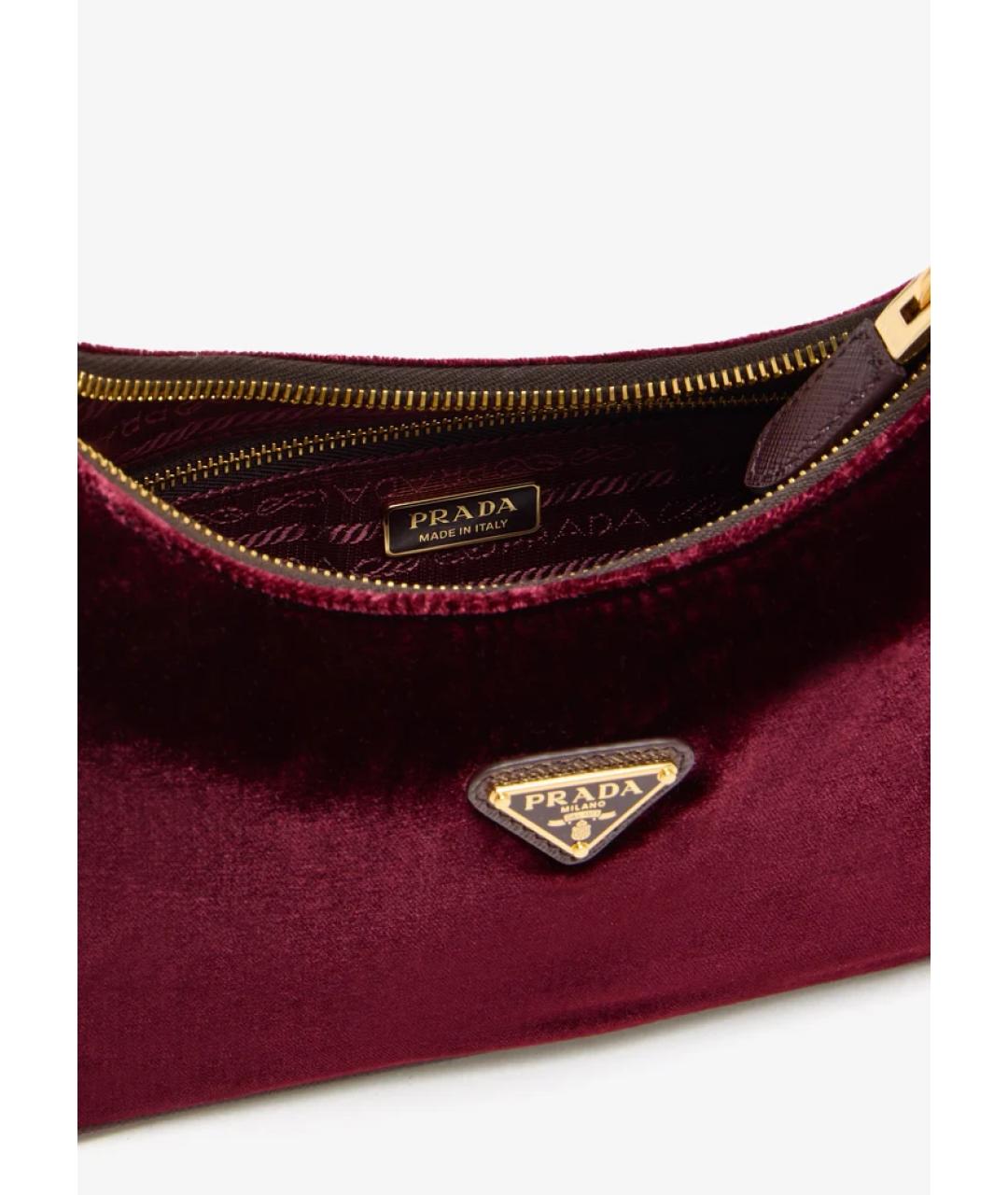 PRADA Бордовая сумка с короткими ручками, фото 6