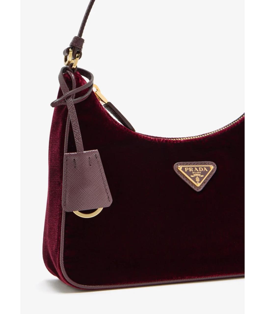 PRADA Бордовая сумка с короткими ручками, фото 4