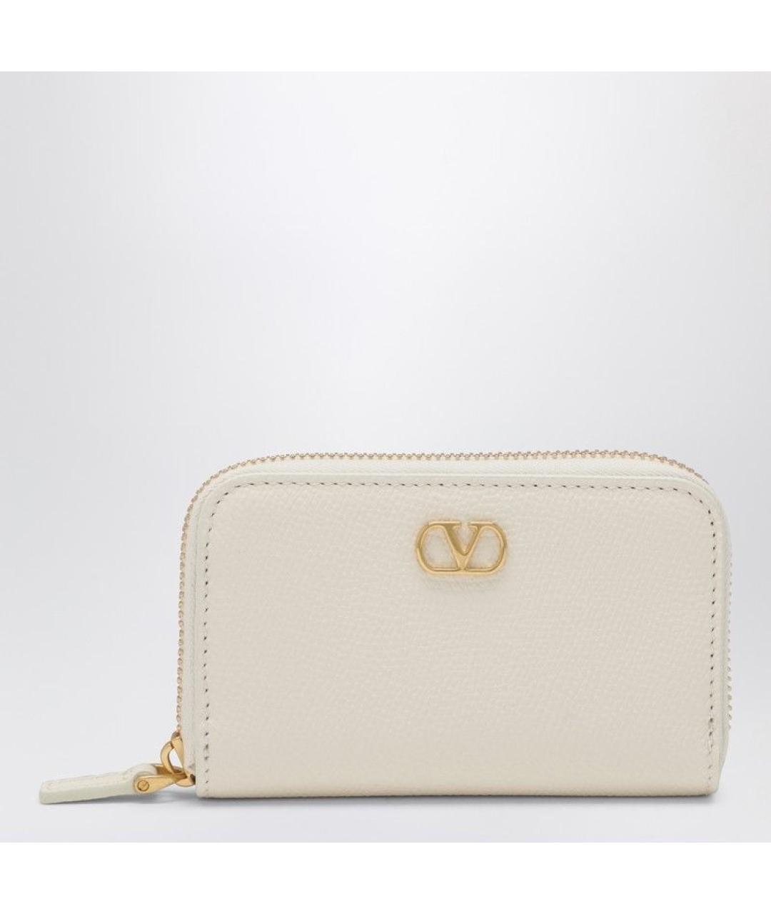 VALENTINO Белый кожаный кошелек, фото 3