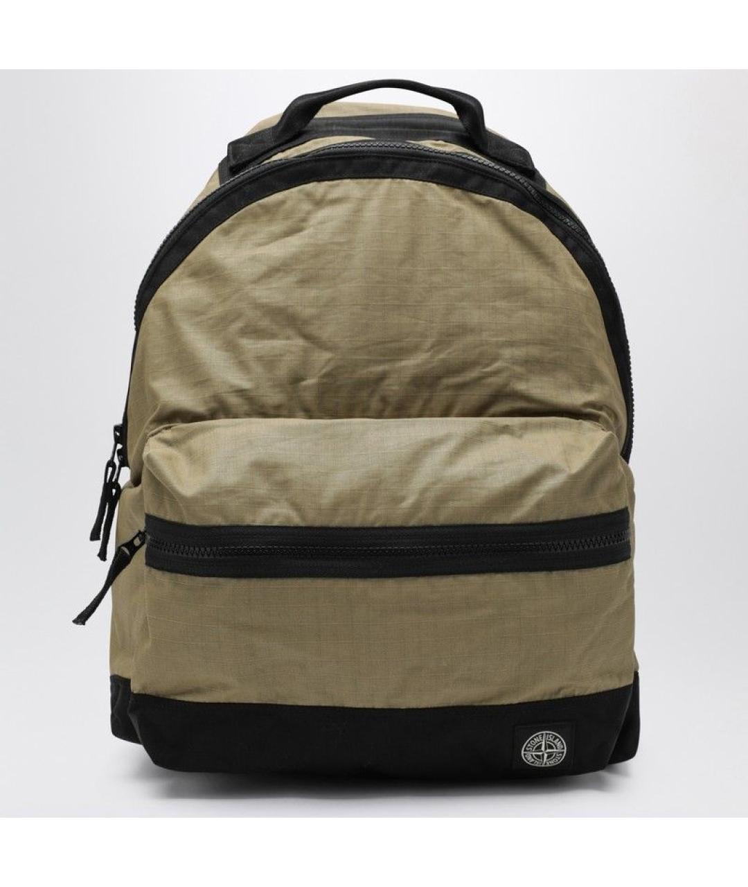STONE ISLAND Зеленый синтетический рюкзак, фото 3