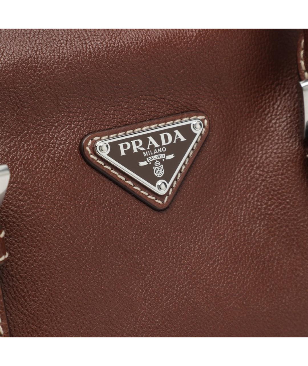 PRADA Коричневая кожаная сумка через плечо, фото 6