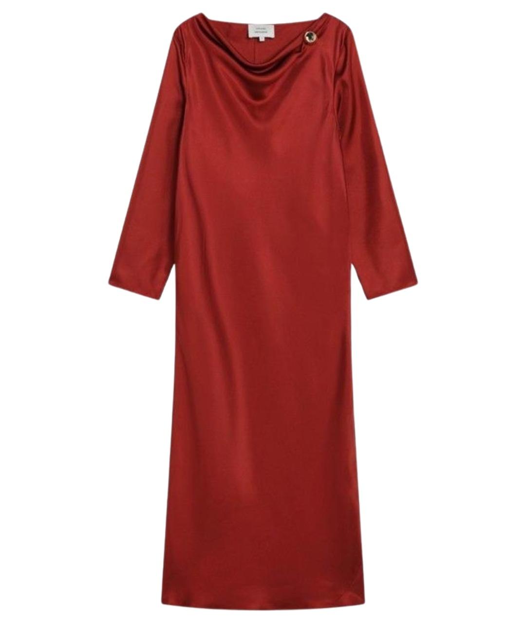 LOULOU STUDIO Красное шелковое повседневное платье, фото 1