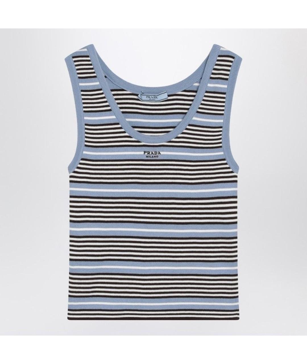 PRADA Голубая шерстяная майка, фото 3
