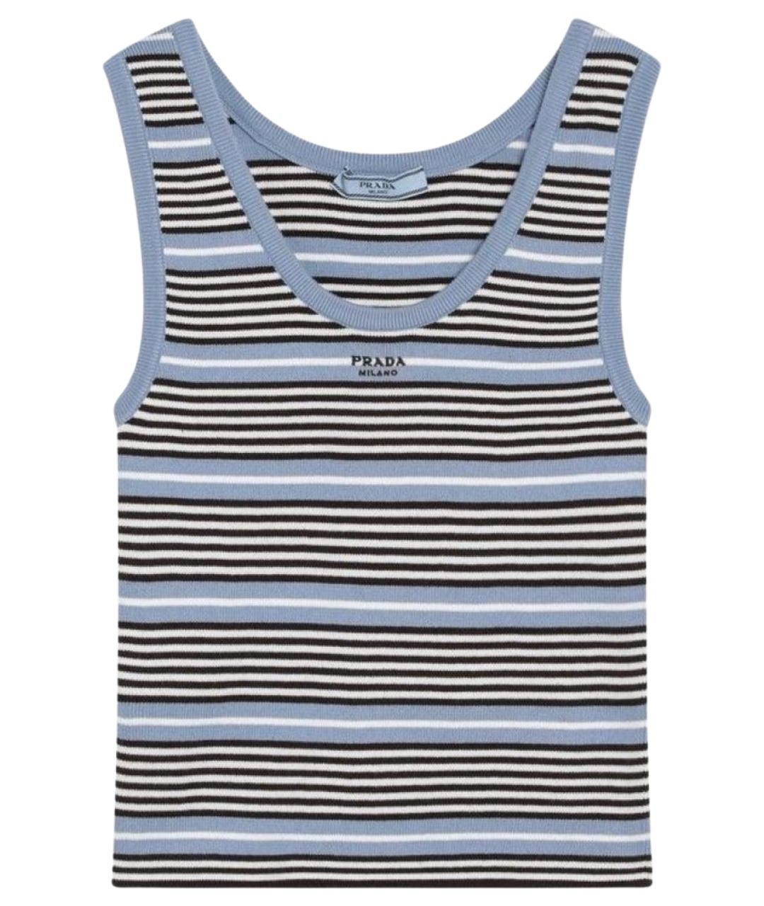 PRADA Голубая шерстяная майка, фото 1
