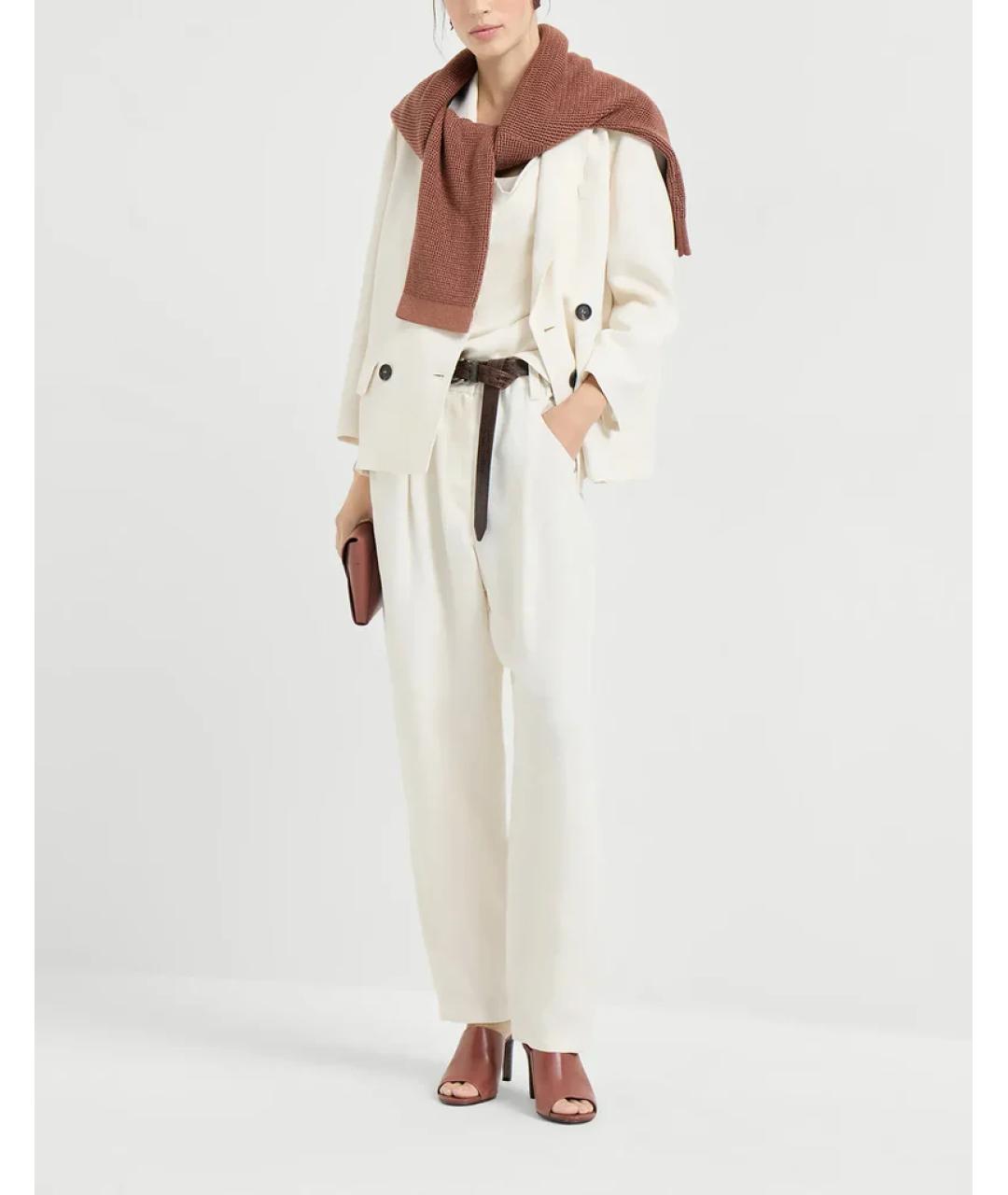 BRUNELLO CUCINELLI Белый вискозный жакет/пиджак, фото 4