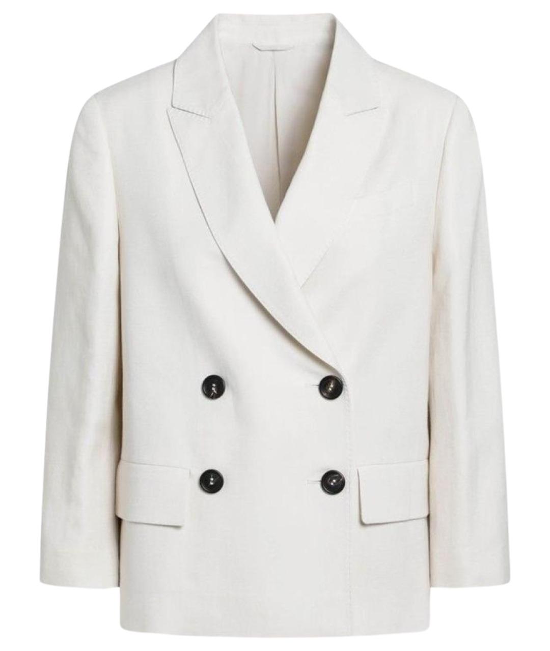 BRUNELLO CUCINELLI Белый вискозный жакет/пиджак, фото 1