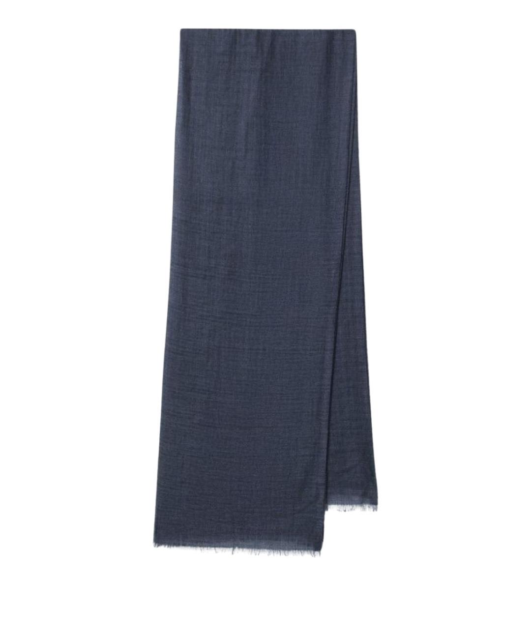 LORO PIANA Синий кашемировый шарф, фото 1