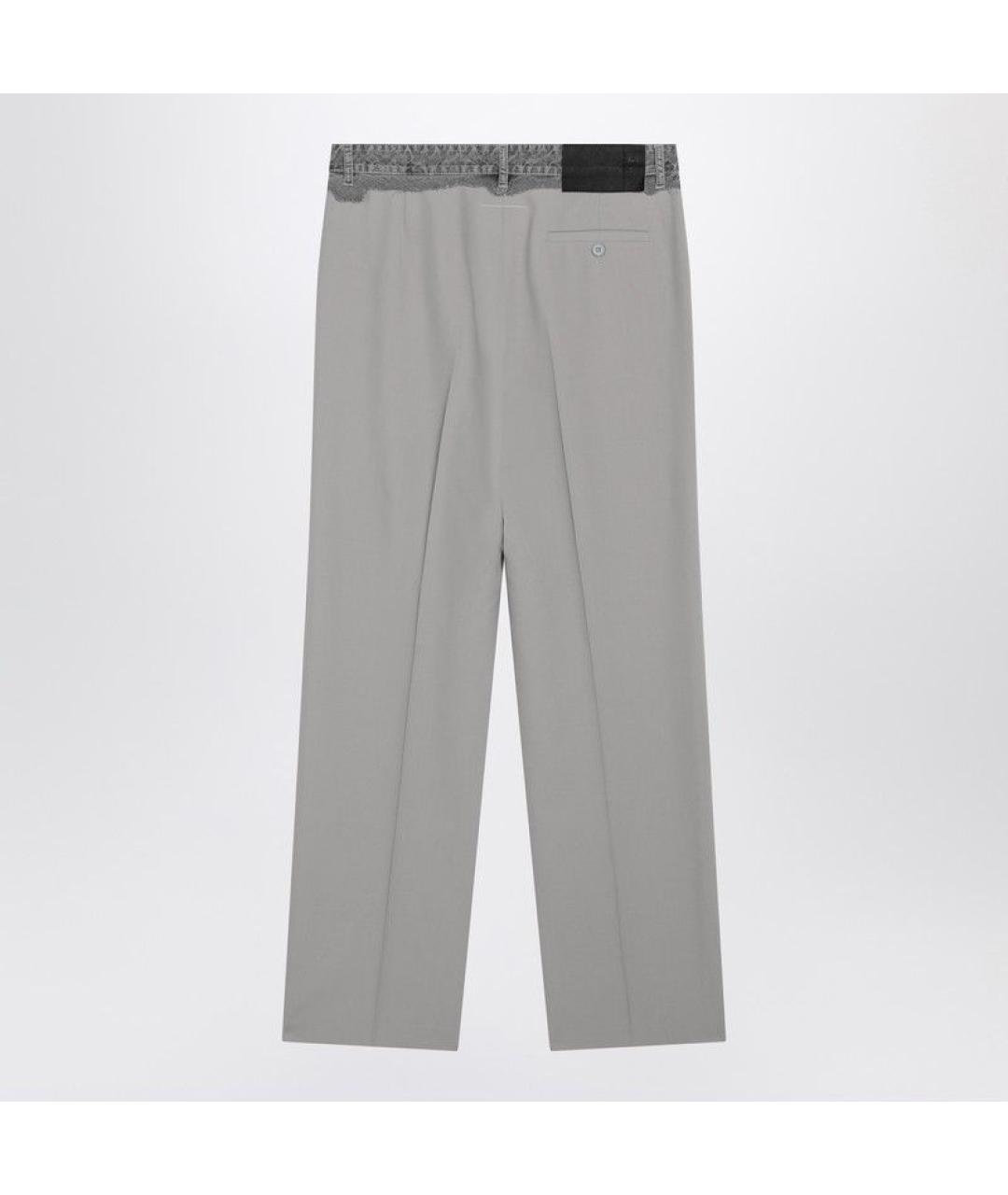 MM6 MAISON MARGIELA Серые шерстяные повседневные брюки, фото 2