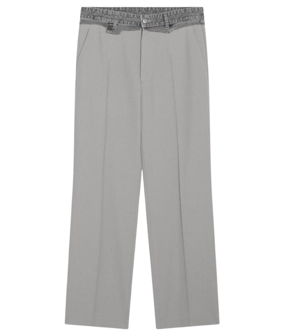 MM6 MAISON MARGIELA Серые шерстяные повседневные брюки, фото 1