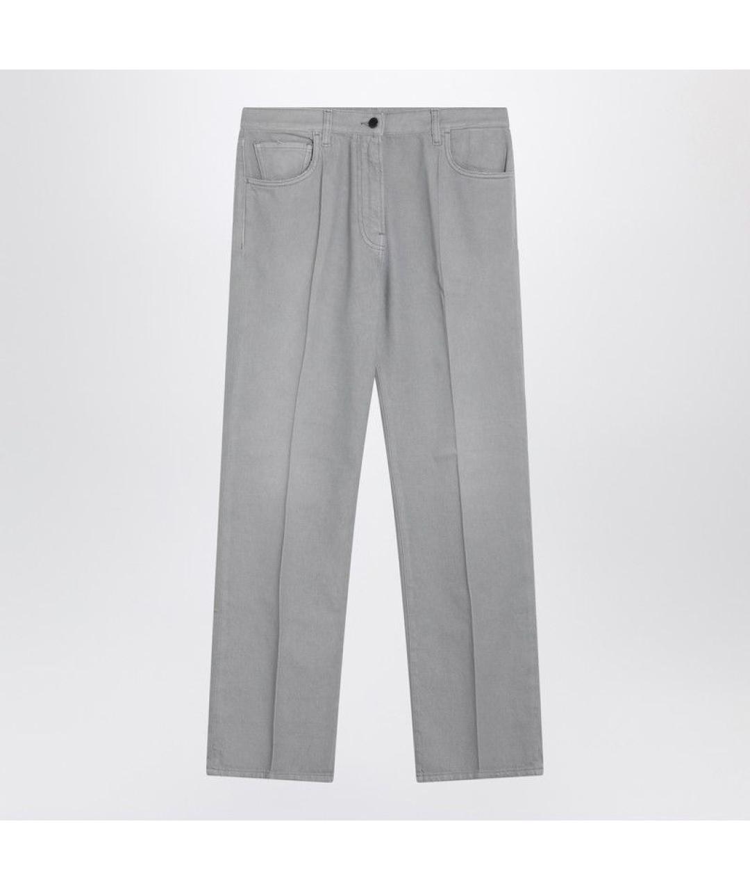 PRADA Серые хлопковые прямые джинсы, фото 3