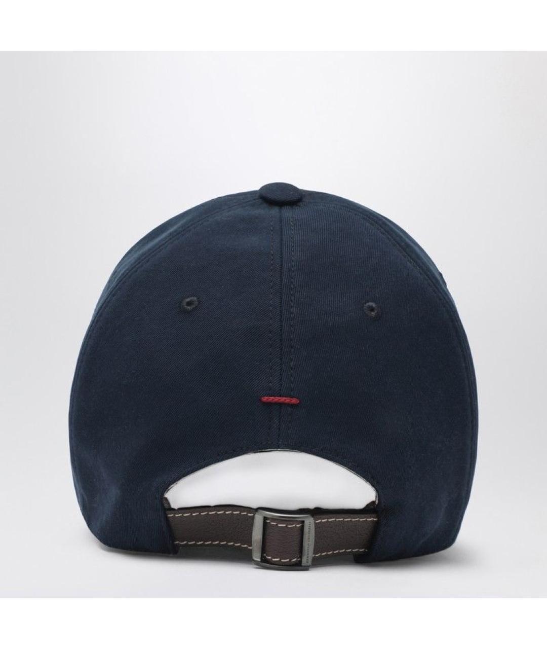 BRUNELLO CUCINELLI Синяя кожаная кепка/бейсболка, фото 2