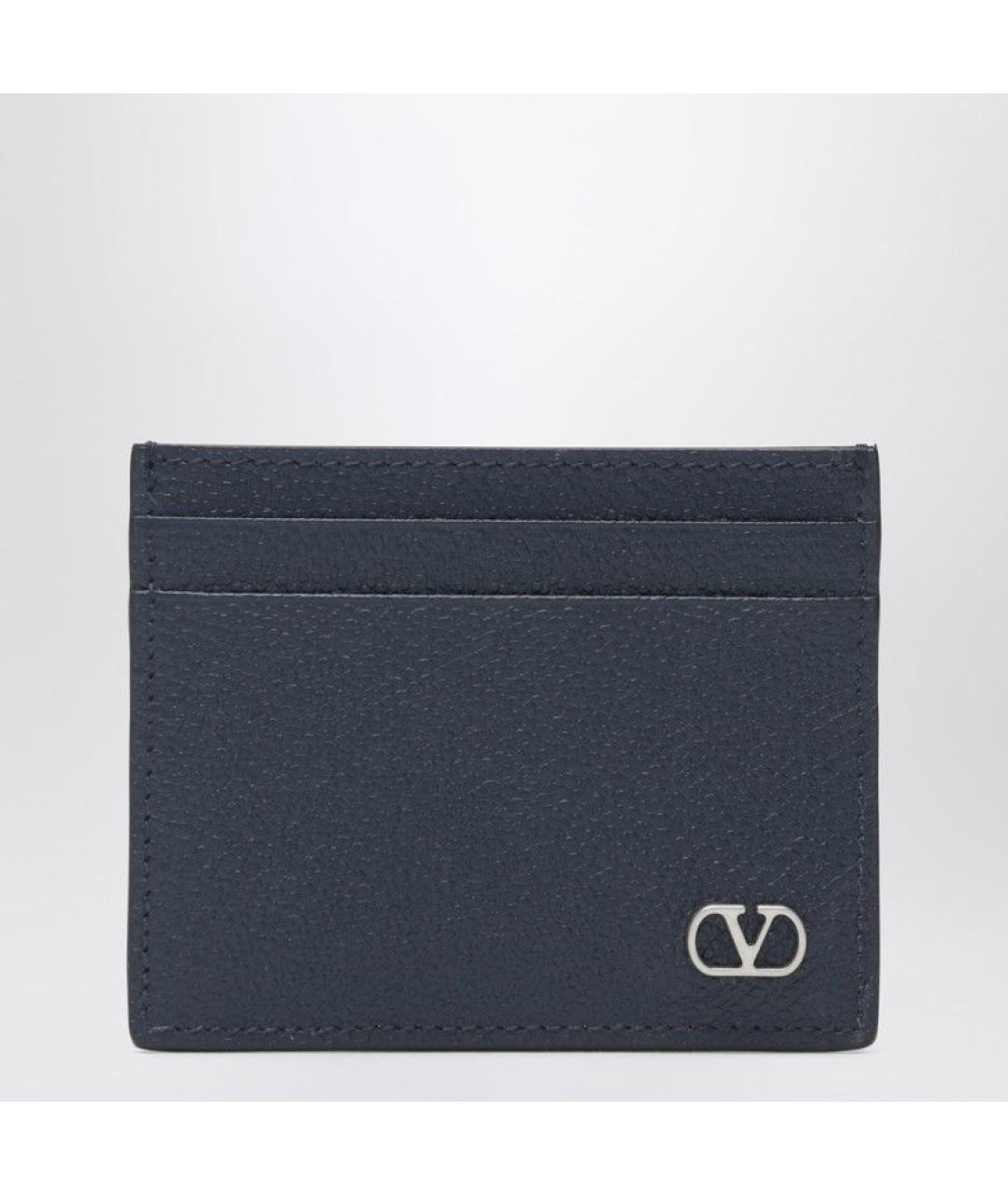 VALENTINO Синий кожаный кардхолдер, фото 3