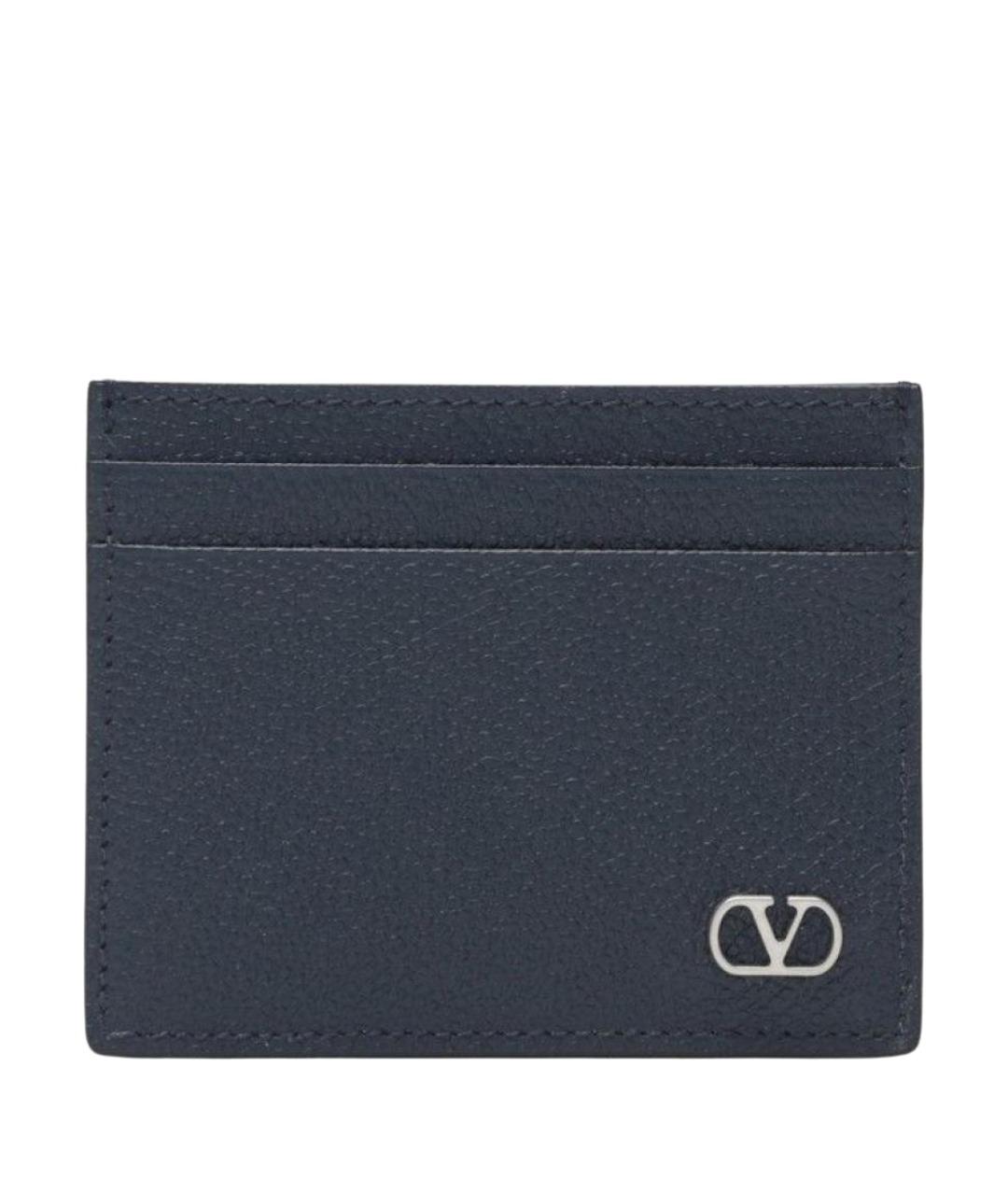 VALENTINO Синий кожаный кардхолдер, фото 1