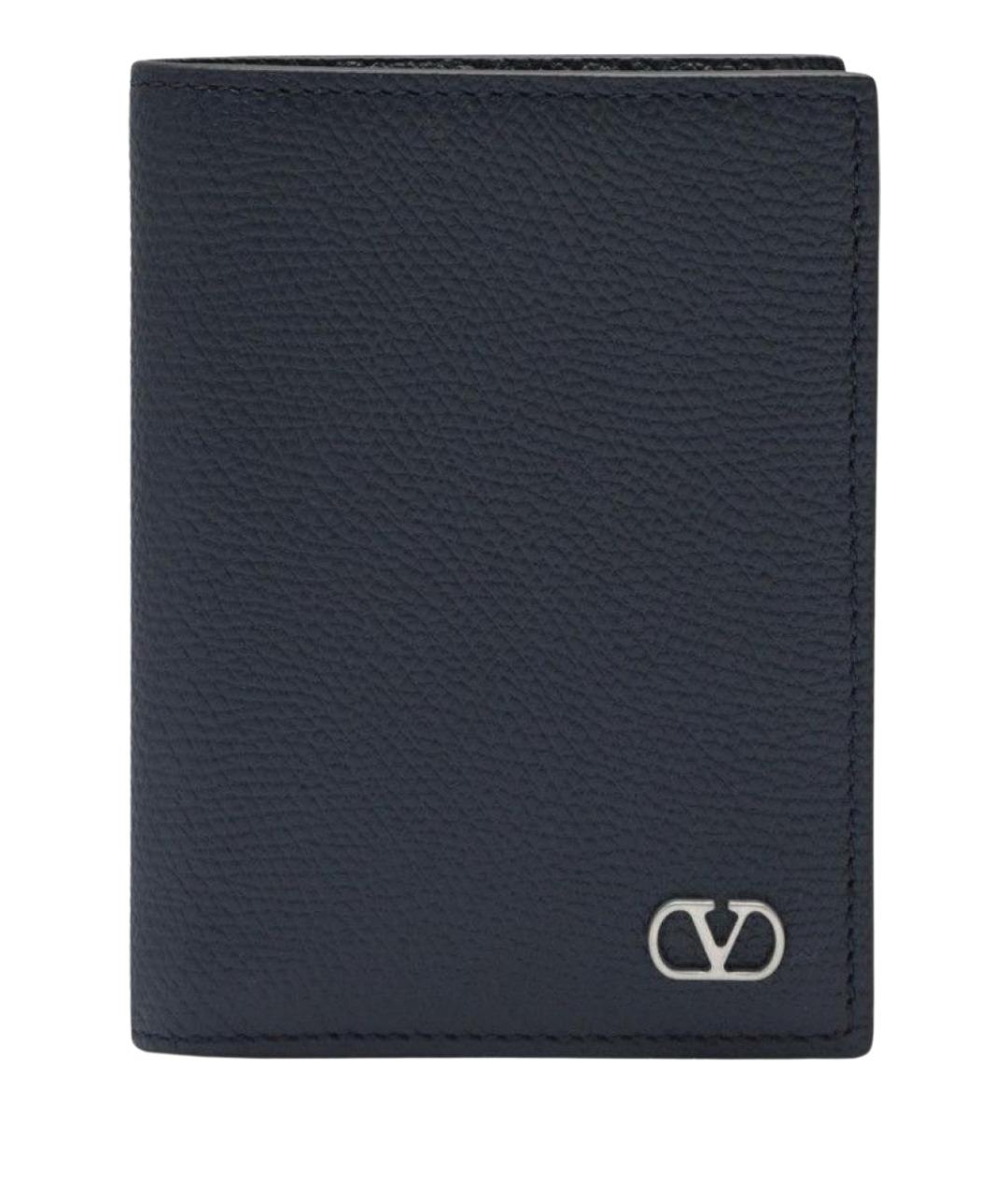 VALENTINO Синий кожаный кардхолдер, фото 1