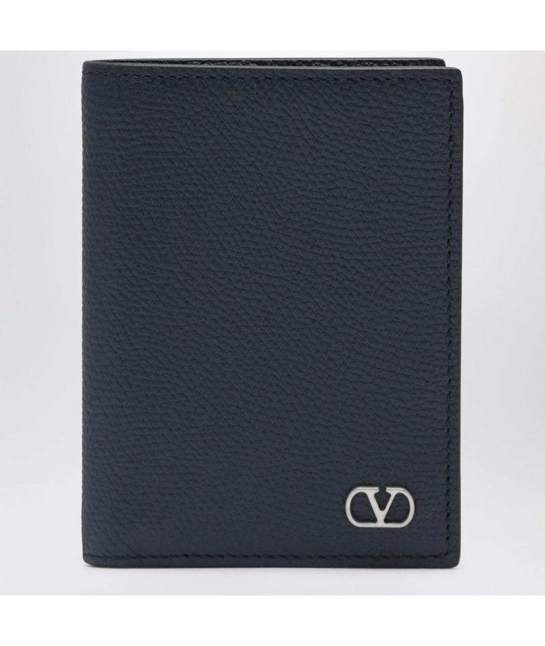 VALENTINO Синий кожаный кардхолдер, фото 3