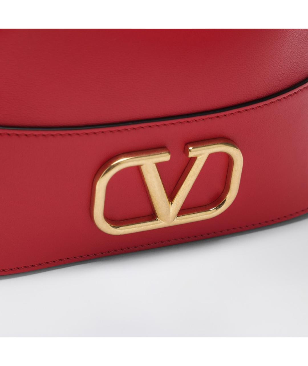 VALENTINO Красная кожаная сумка тоут, фото 6