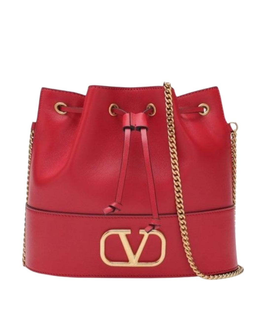 VALENTINO Красная кожаная сумка тоут, фото 1