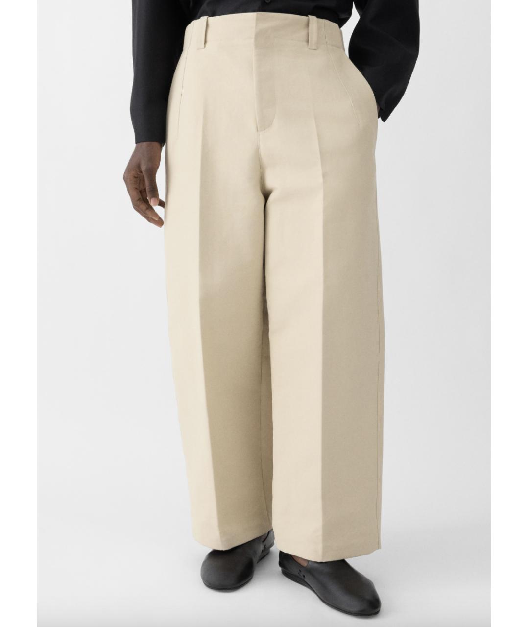 JACQUEMUS Бежевые хлопковые повседневные брюки, фото 3