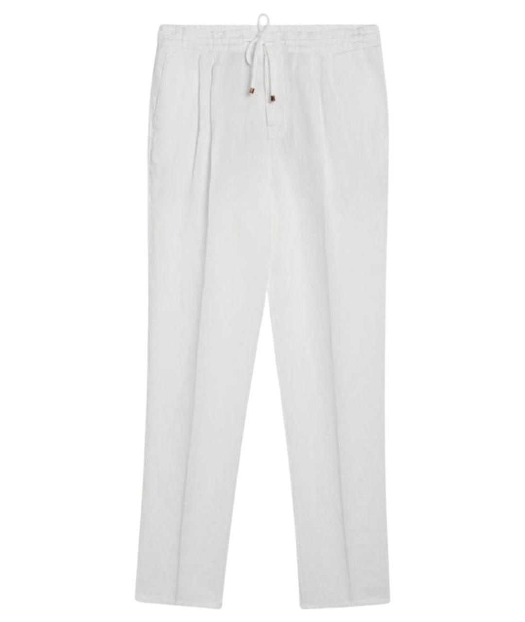BRUNELLO CUCINELLI Белые льняные повседневные брюки, фото 1