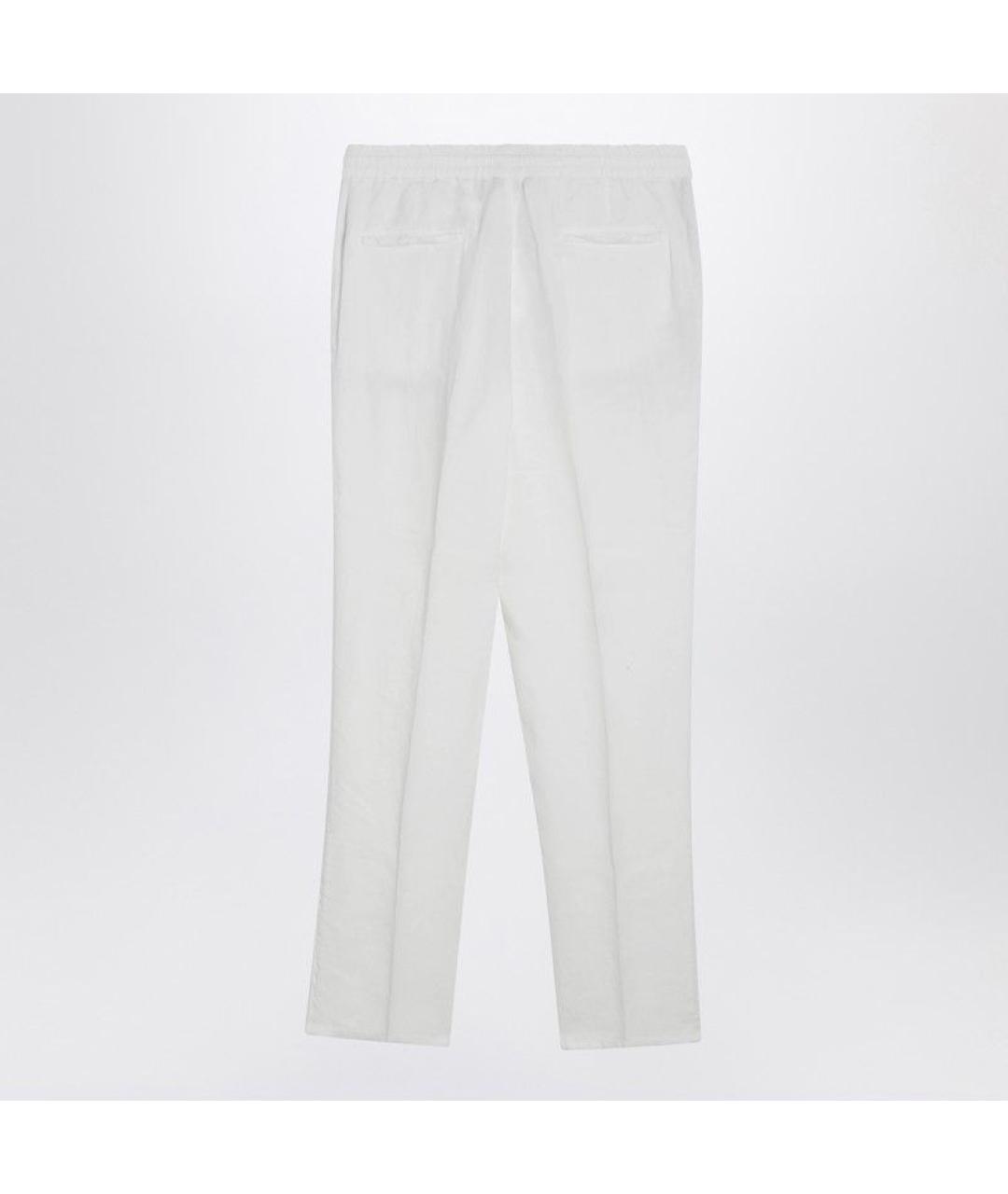 BRUNELLO CUCINELLI Белые льняные повседневные брюки, фото 2