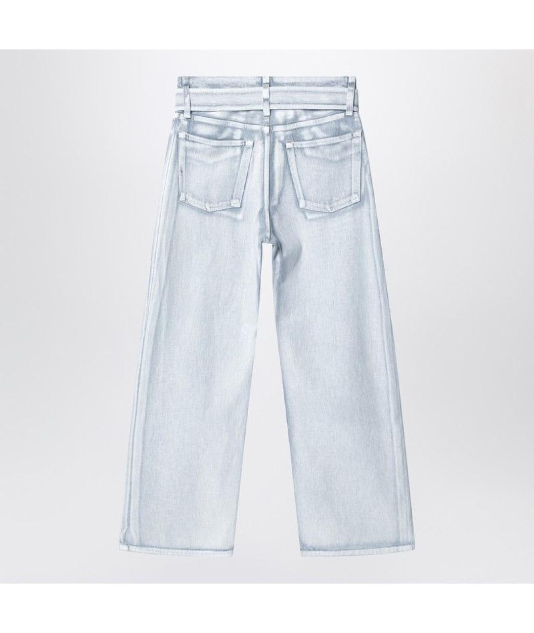 ACNE STUDIOS Голубые хлопковые прямые брюки, фото 2