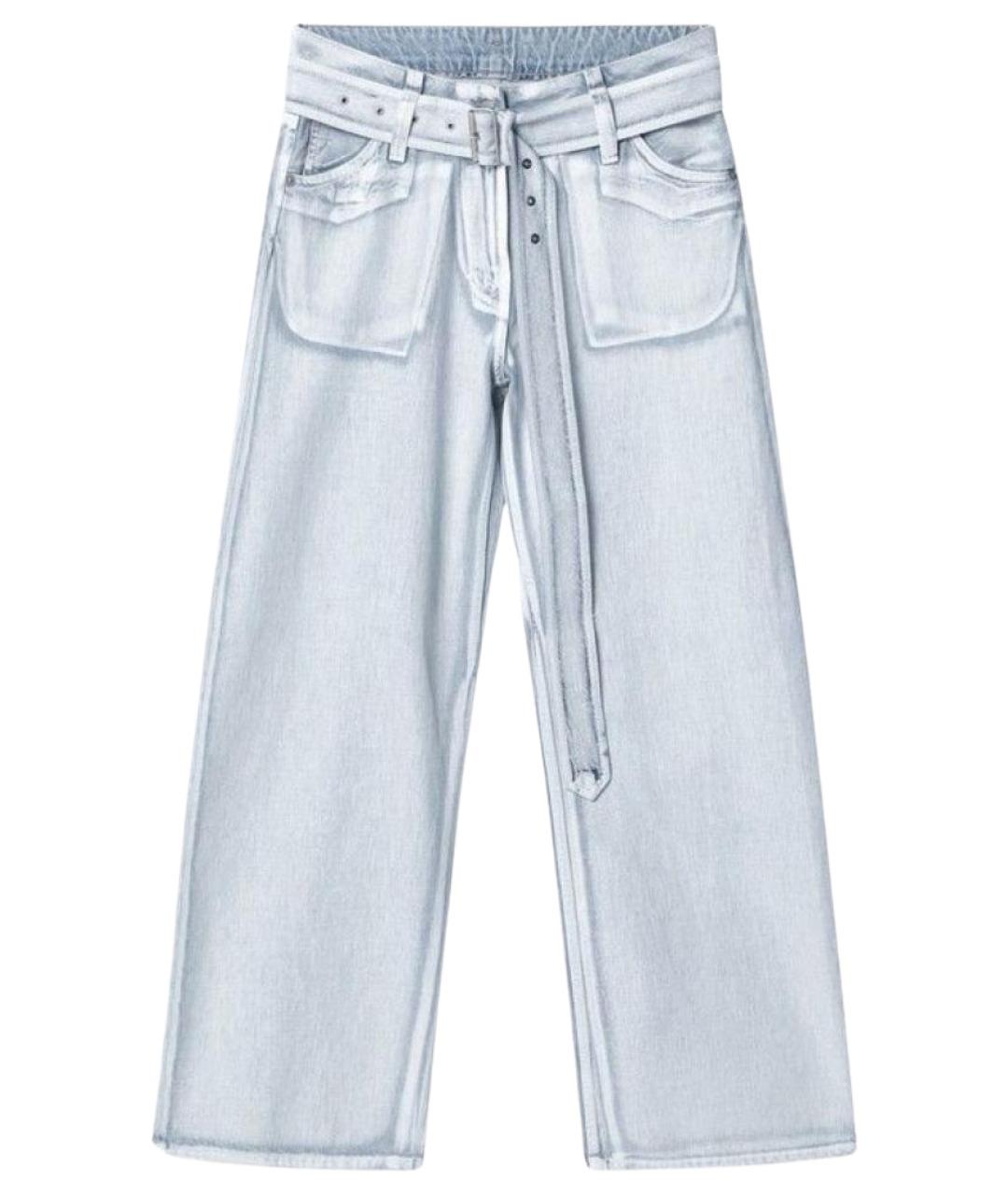 ACNE STUDIOS Голубые хлопковые прямые брюки, фото 1