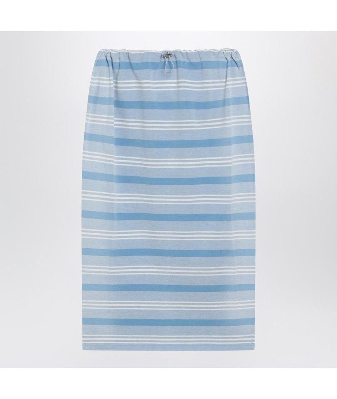 PRADA Голубая хлопковая юбка миди, фото 3