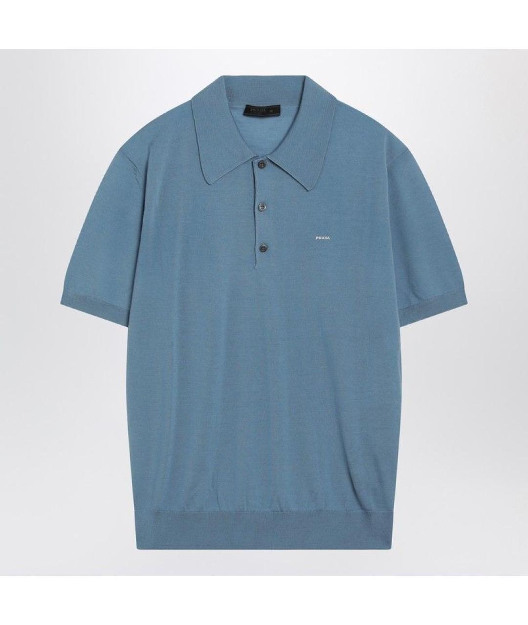 PRADA Голубое поло с коротким рукавом, фото 3