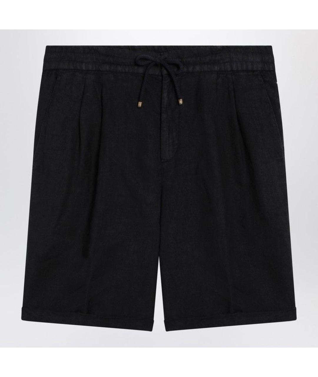 BRUNELLO CUCINELLI Синие льняные шорты, фото 3