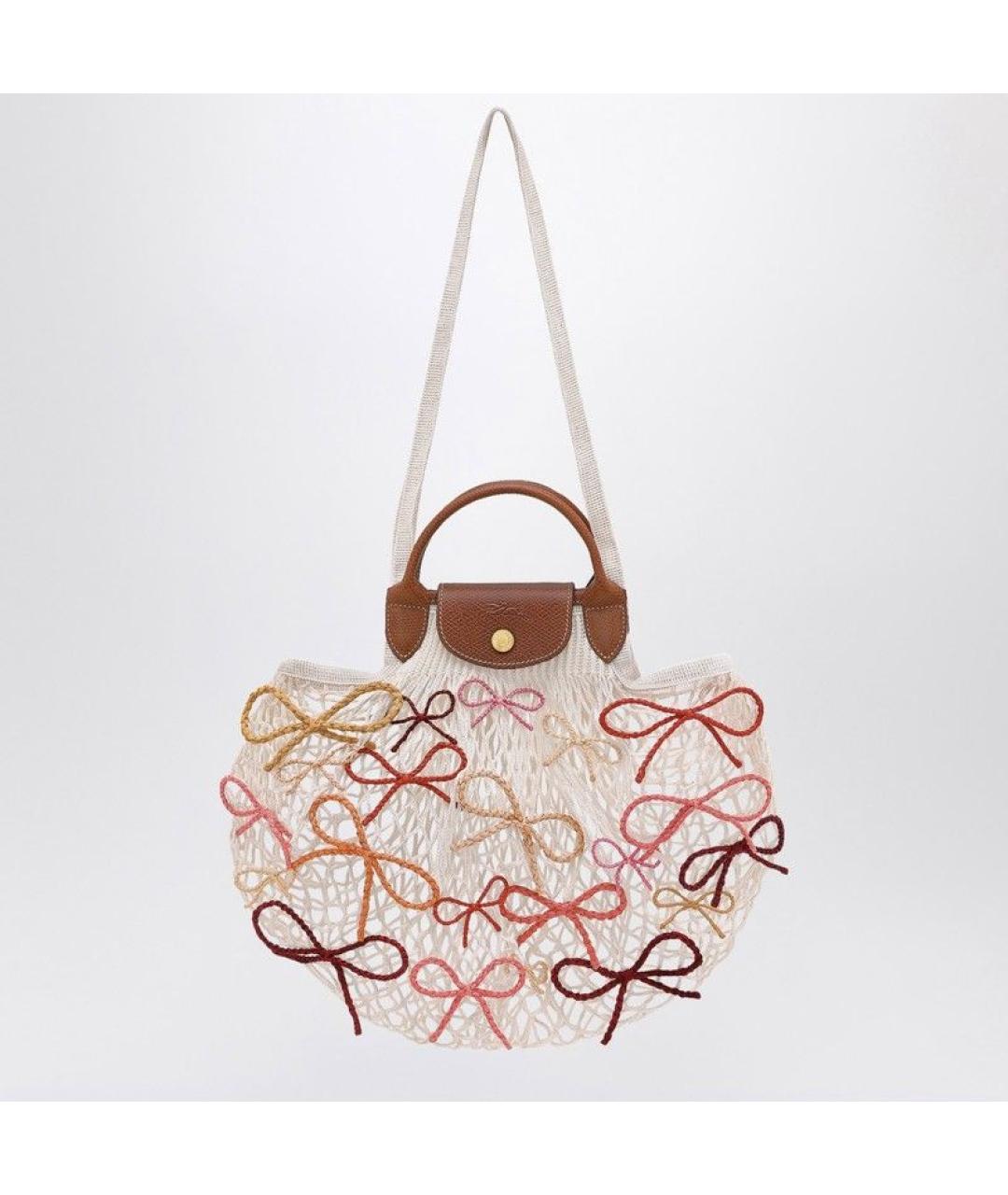 LONGCHAMP Бежевая тканевая сумка через плечо, фото 3