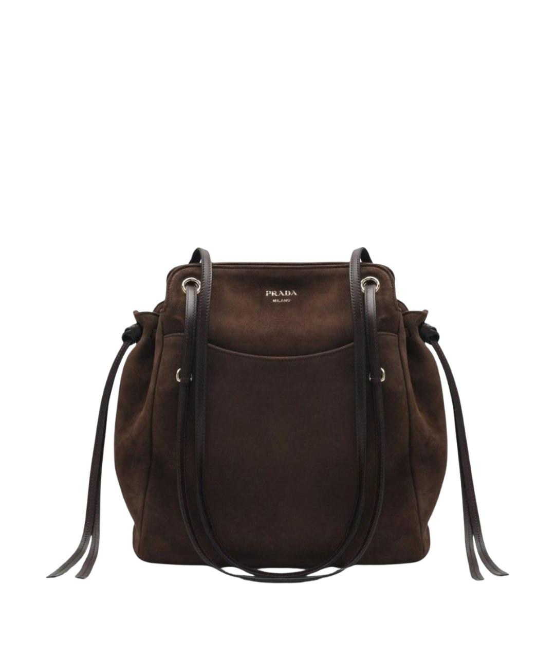 PRADA Коричневая кожаная сумка тоут, фото 1