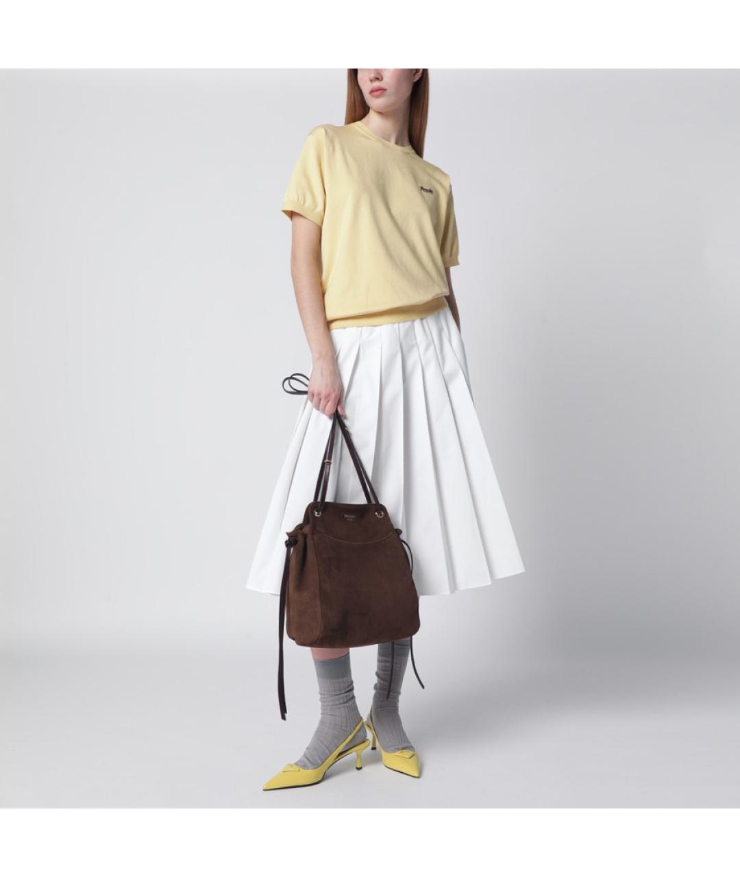 PRADA Коричневая кожаная сумка тоут, фото 3