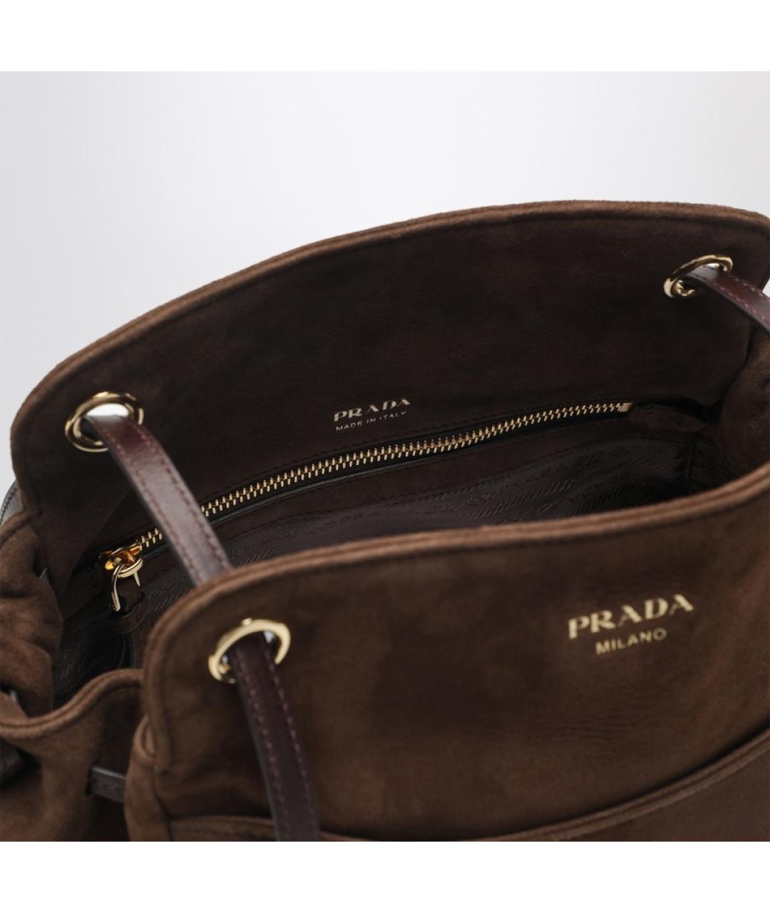 PRADA Коричневая кожаная сумка тоут, фото 5