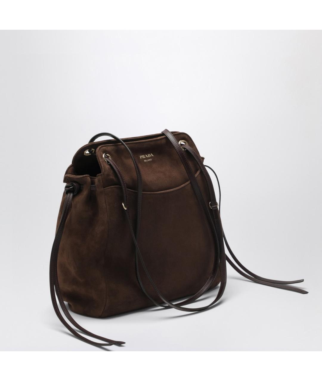 PRADA Коричневая кожаная сумка тоут, фото 4