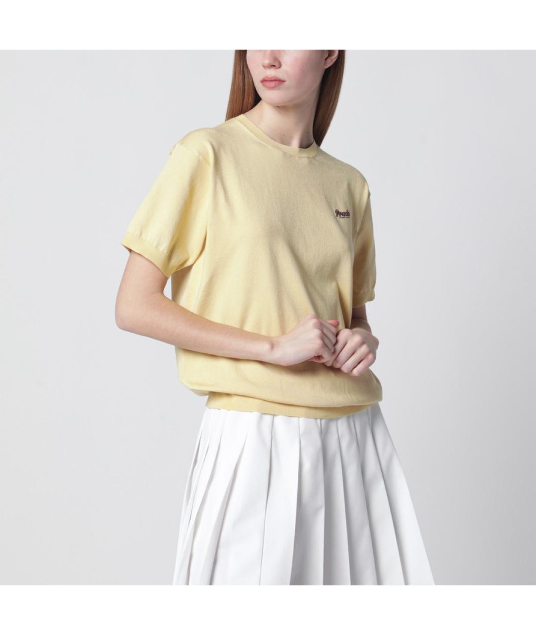 PRADA Желтый шелковый джемпер / свитер, фото 3